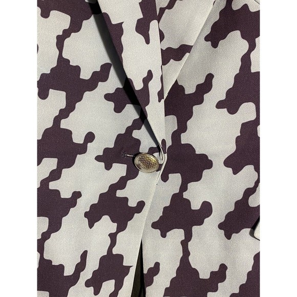 L’AGENCE Chamberlain Blazer in Ramy Print on Crepe Suiting Dusk/Dark Aster, Sz 2 - Picture 3 of 6